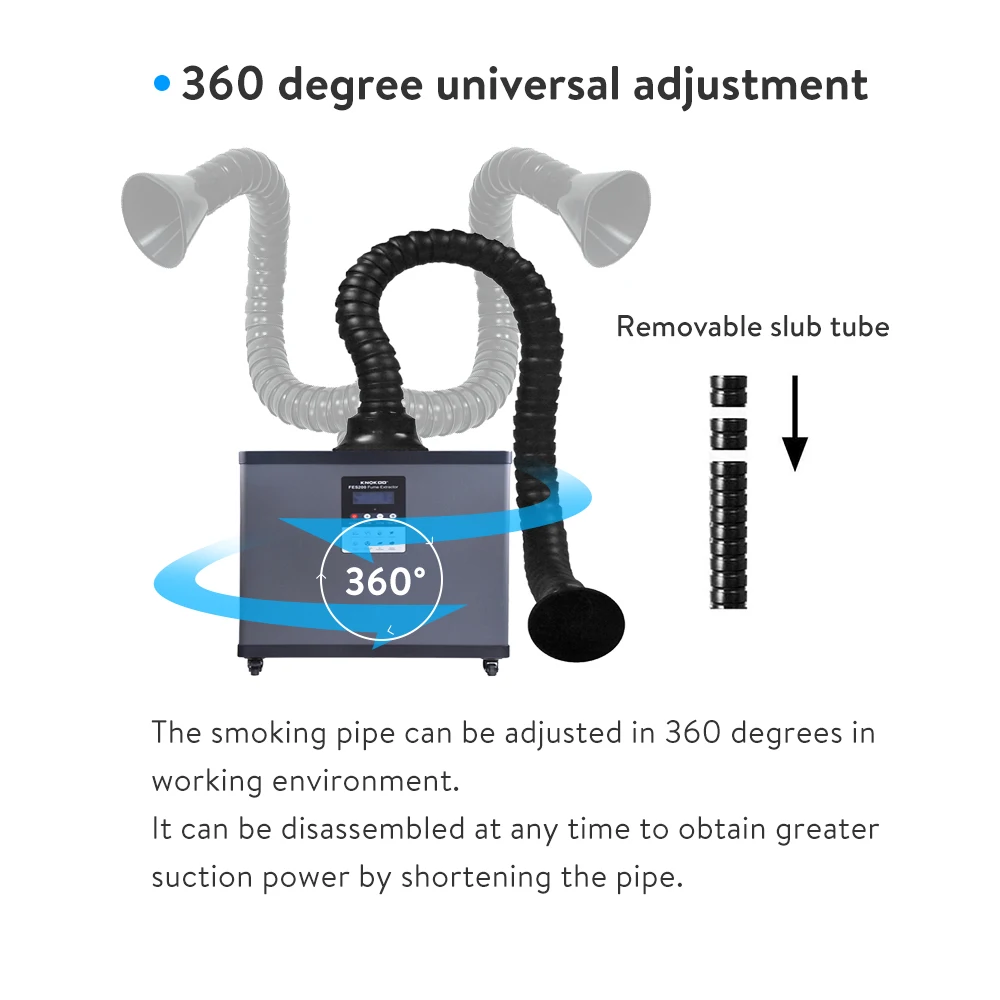 KNOKOO Laser Solder Fume Extractor 210W Welding Smoke Absorber FES200 Hepa Air Purifier 3D and DTF Printing