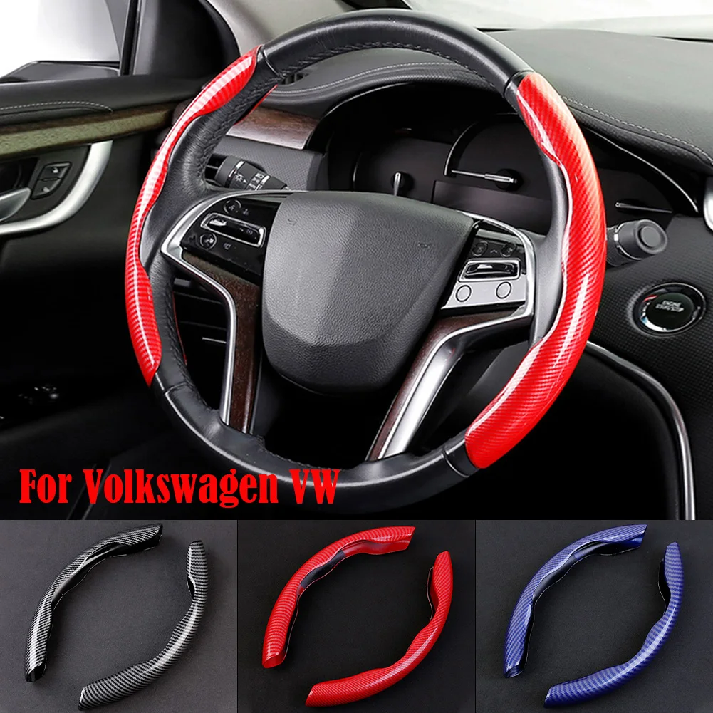 

Car Steering Wheel Cover Carbon Black Fiber For Volkswagen Lavida Bora Sagitar Passat TIGUAN L Tuyue Magotan Polo Golf 7 Tiguan