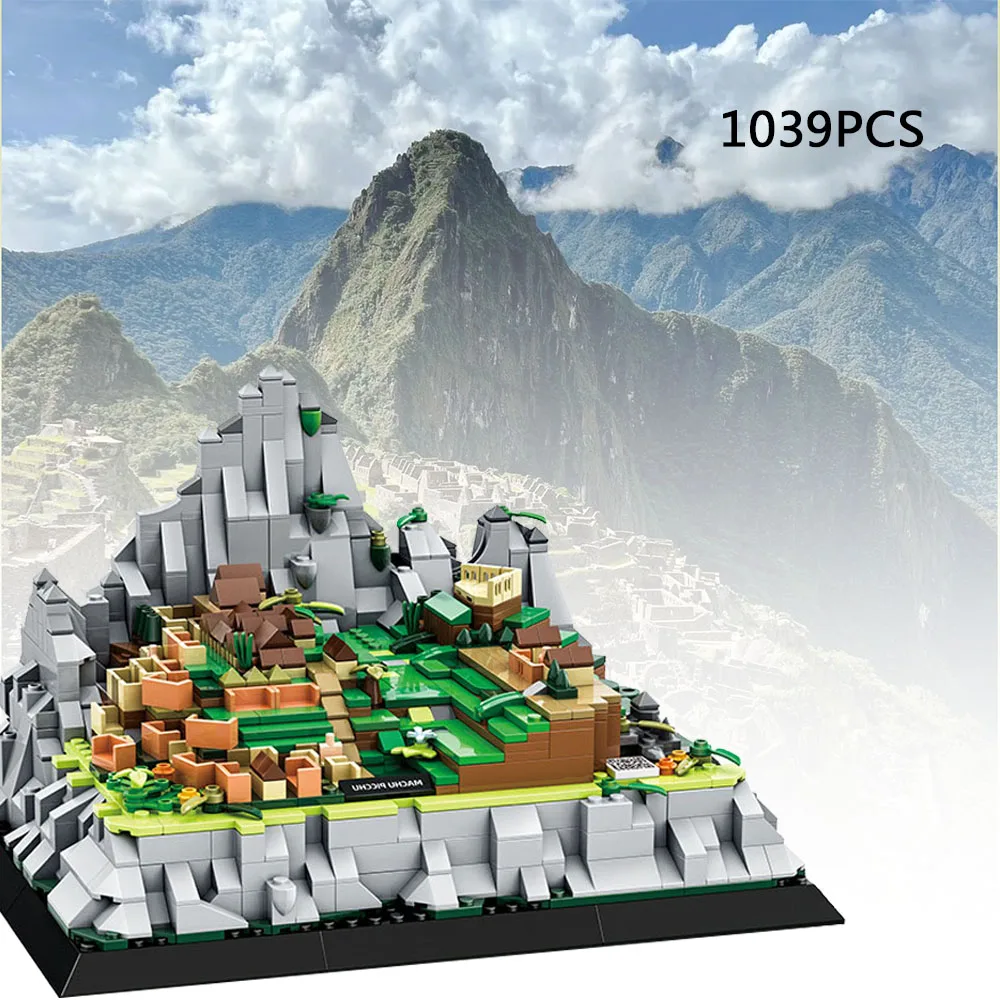 창의적인 세계적으로 유명한 역사적 건축물 블록 페루 쿠스코 마추픽추 블록 조립 장난감 선물용