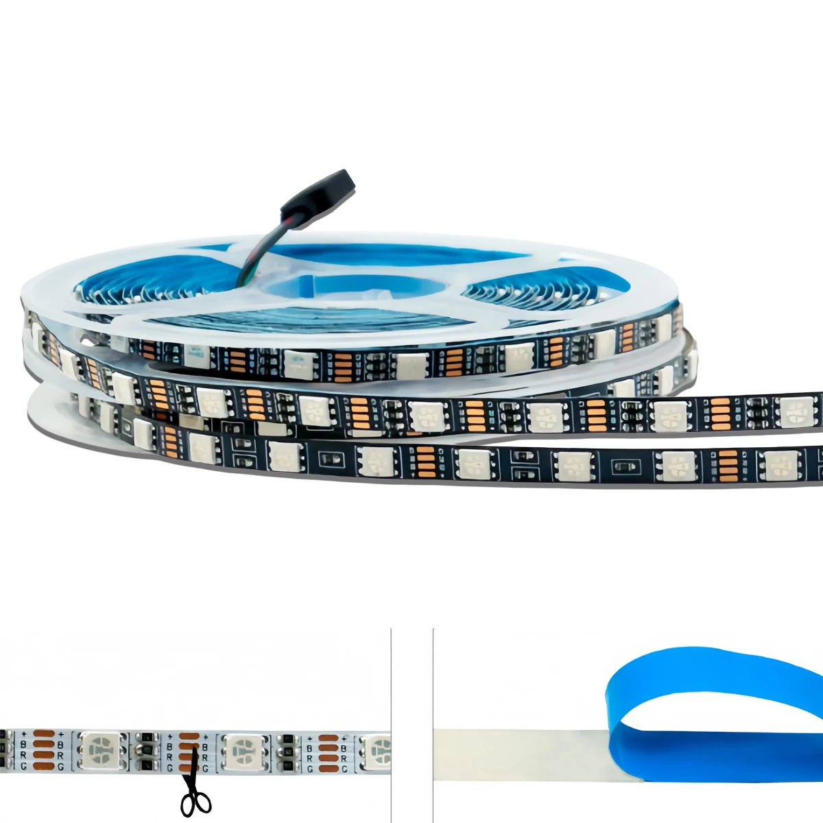 Faixa de LED RGB 5V 12V 24V 5050 - Iluminação flexível ultrafina de 6 mm para luz de fundo e decoração de TV