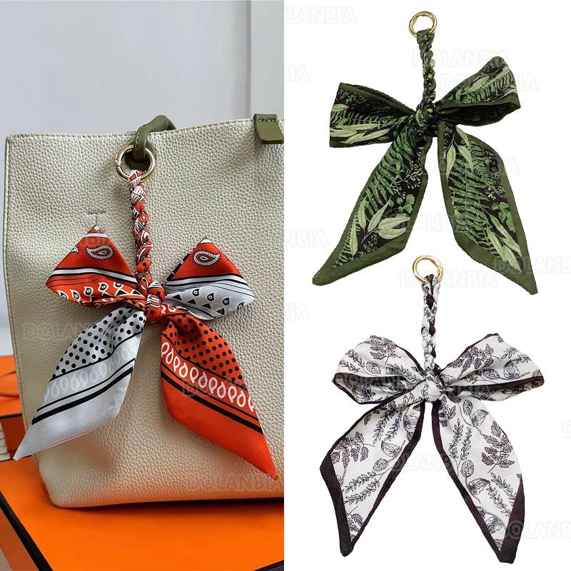 Bag DIY Scarf Bow Keychain Pendent Handmade Bag Ornament Accessorie Modification Bag Strap for Women
