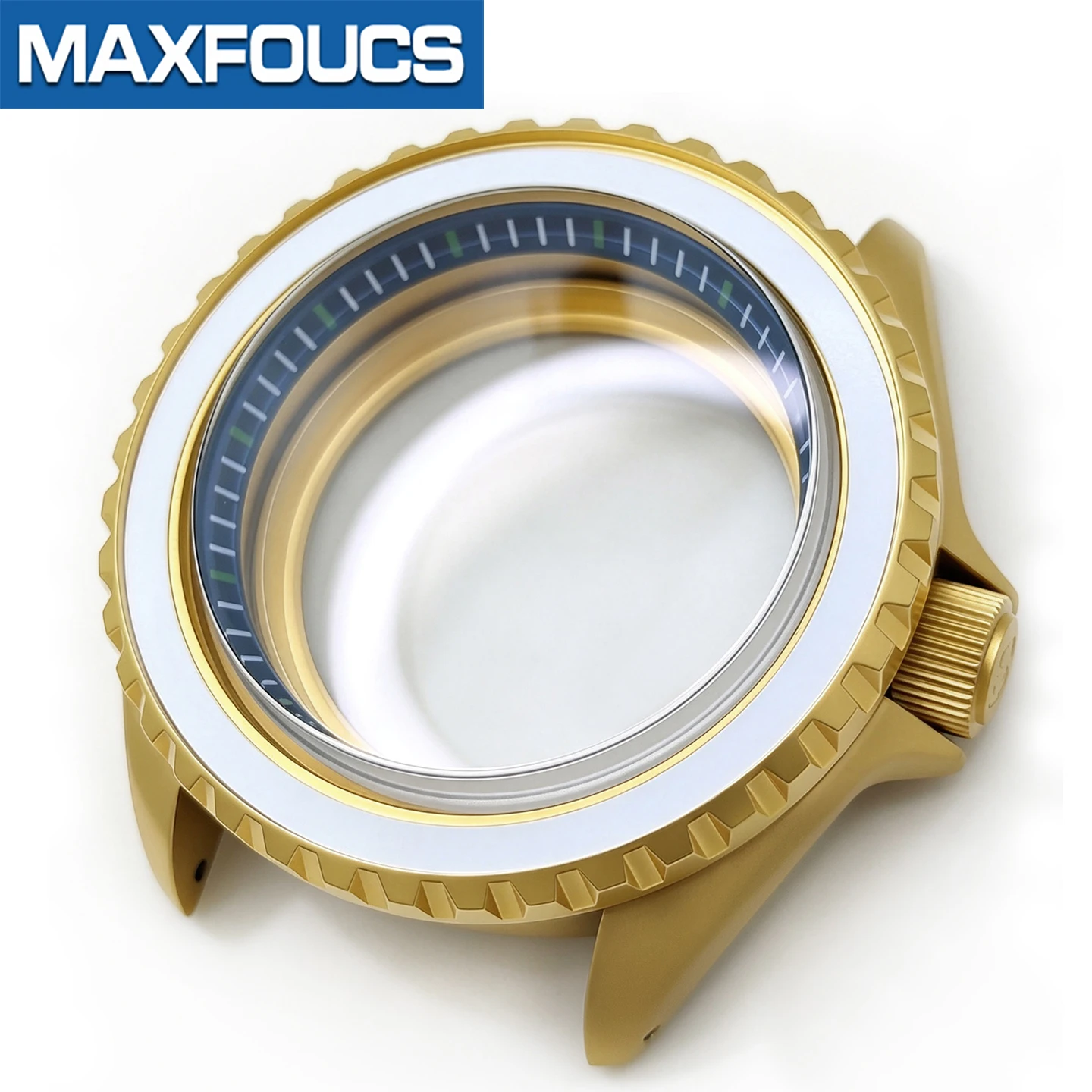 SKX Classic Mattgoldenes Uhrengehäuse 3-Uhr-Position Edelstahl MOD SKX007 NH34 4R36 Krone Saphirglas Kundenspezifisches Zubehör – Detail 16
