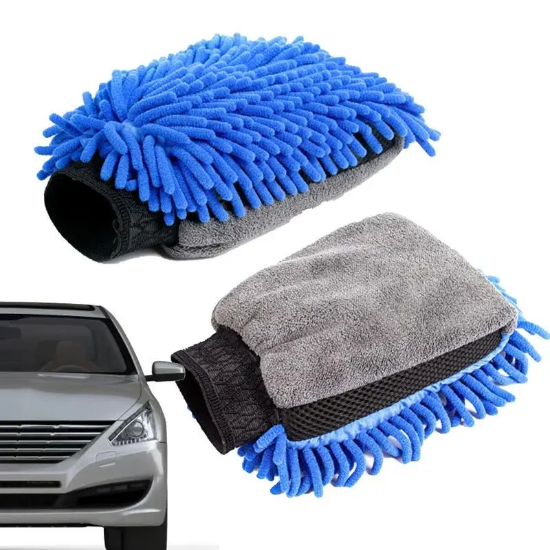 

Car Wash Microfiber Chenille Gloves Ultra Absorbent Auto Wash Sponge Mitt Scratch Free Auto Detailing Supplies For Cars Trucks