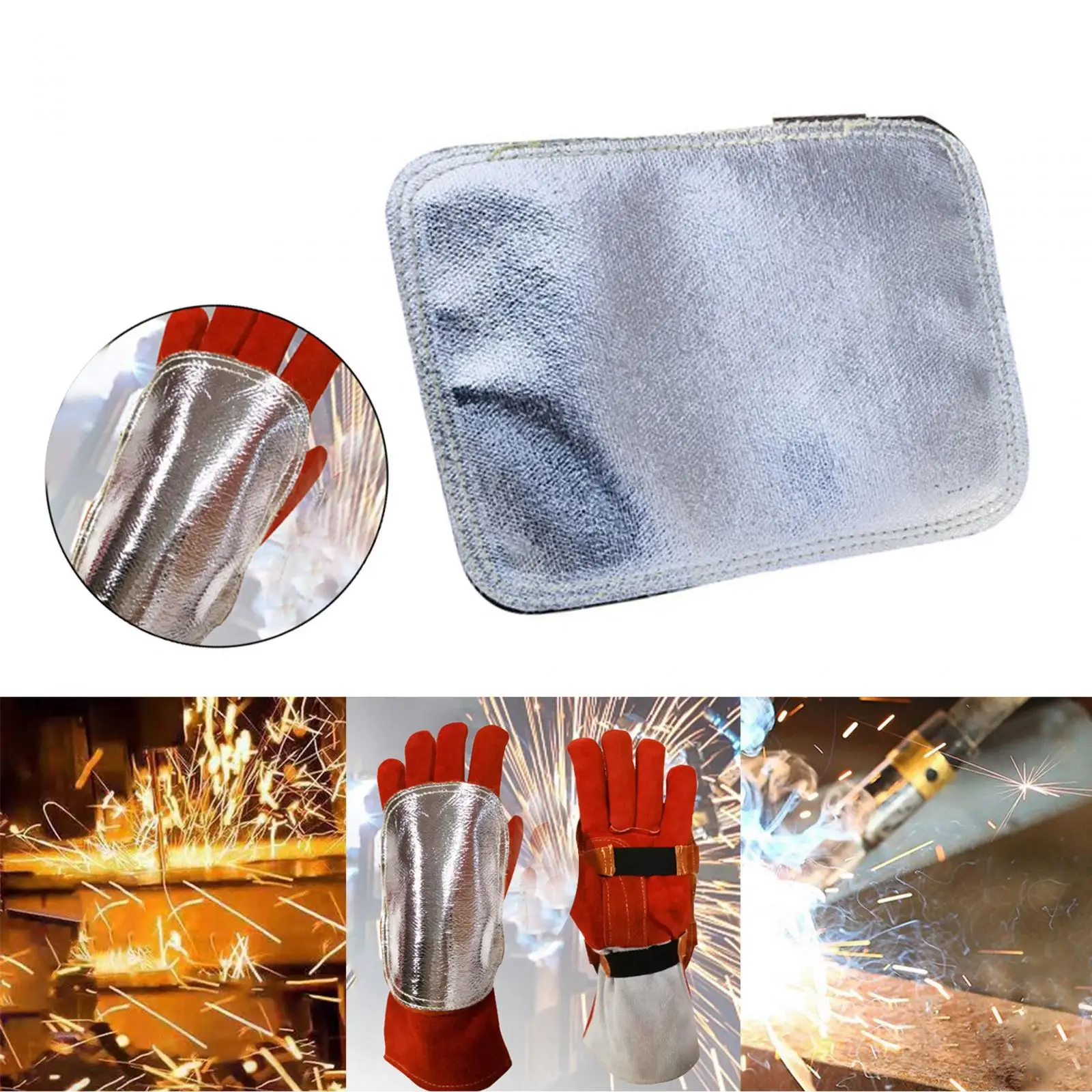 Welding Gloves Pad Welding Hands Shield Leather Heat Shield for Metal Smelting Welder Furnace Welding Industrial Boiler Camping