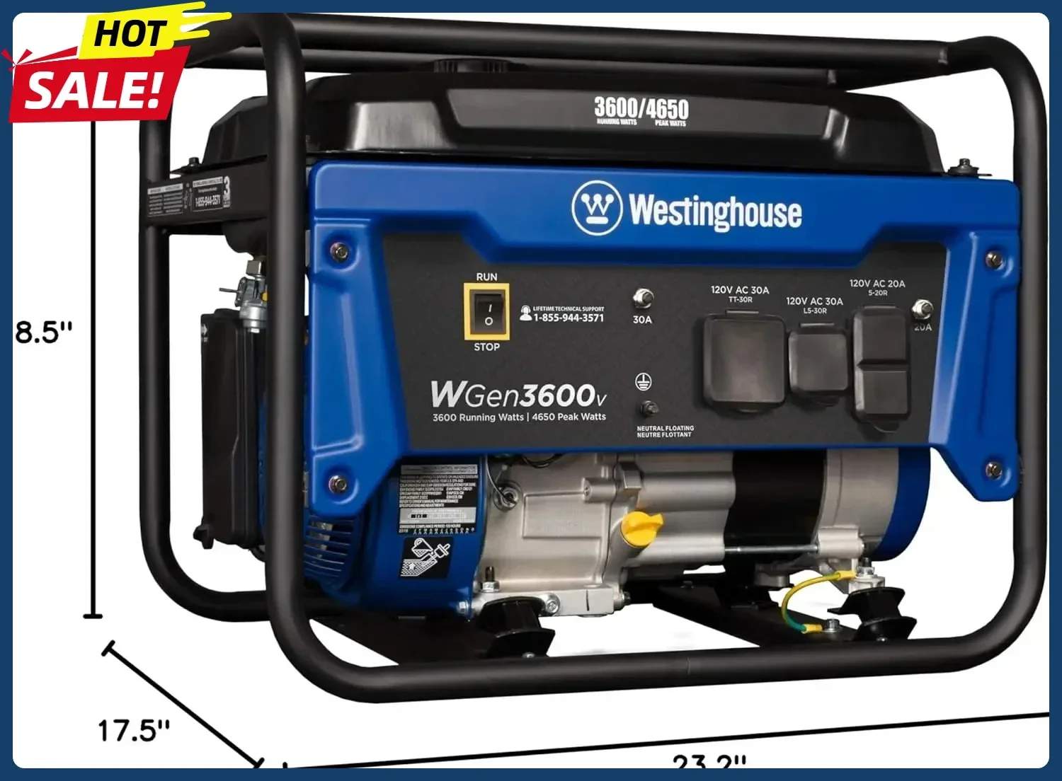 

Горячие продажиНаружное электрооборудование Портативный генератор ватт, газовый электроэнергетический генератор, готовый к автофургону, розетка 30 А, 4650 пик