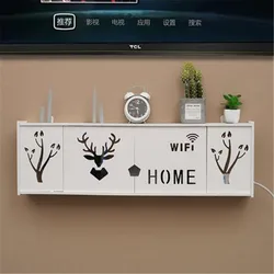 Storage Box Wireless Wifi Router Wall Hanging Plug Board Bracket Cable Organizer PVC Panel Shelf Home Decor