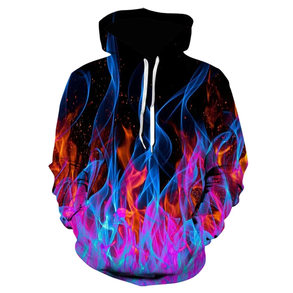 

Colorful Flame Hoodie Men Women 3D Printe Fire Hooded Sweatshirts Pullover Autumn Casual Unisex Streetwear Oversized Hoodies