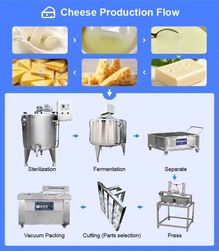 Automatic Milk Feta Butter Make Mozzarella Cheddar Cheese Make Machine 200l 500 Liter Cheese Process Plant Use