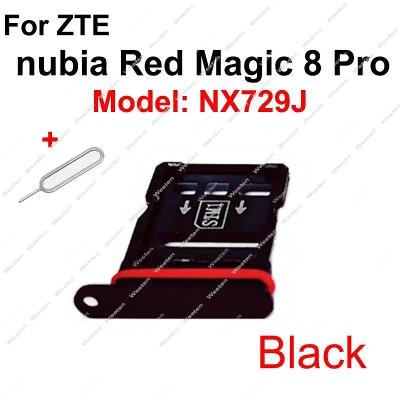 For ZTE nubia Red Magic 8 8S 9 Pro+ Plus NX729J NX769J Sim Card Tray SIM Card Holder Adapter Reader Parts