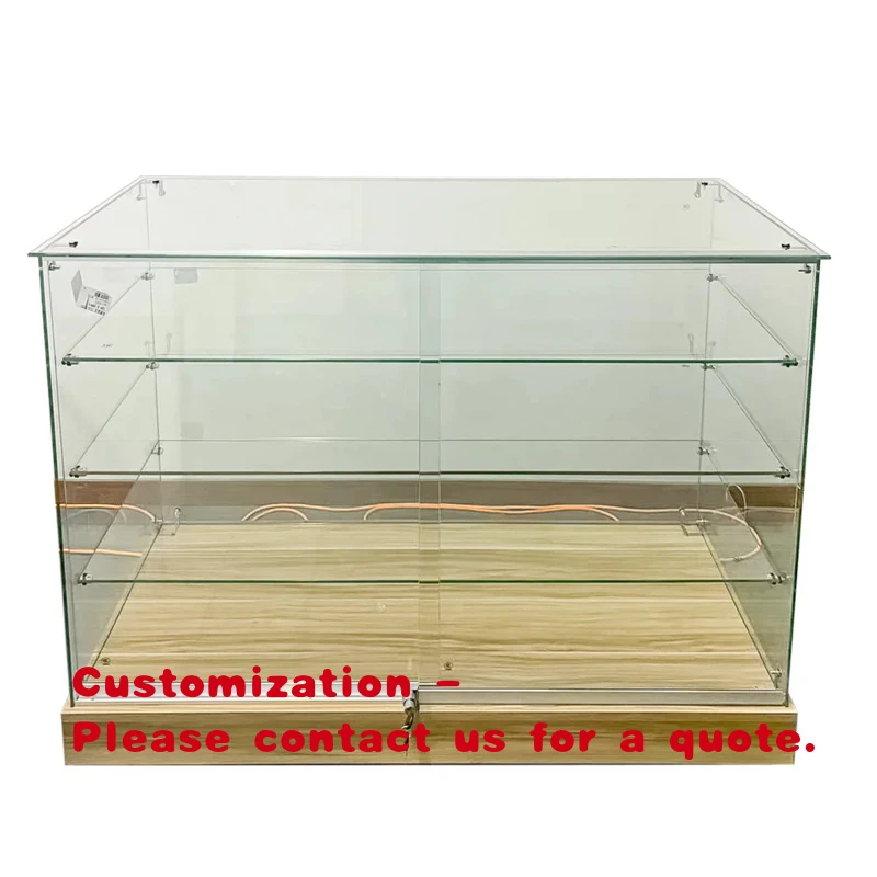 custom.Tempered Glass LED Lit Eco-Friendly Heavy Duty Boutique Display Showcase Retail Smoke Shops