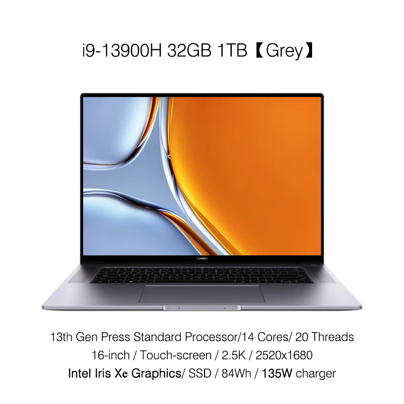2023 Huawei MateBook 16S แล็ปท็อป i9-13900H/i7-13700H/i5-13500H 16GB/32GB เน็ตบุ๊ก1TB 16นิ้วคอมพิวเตอร์หน้าจอสัมผัส2.5K 135W