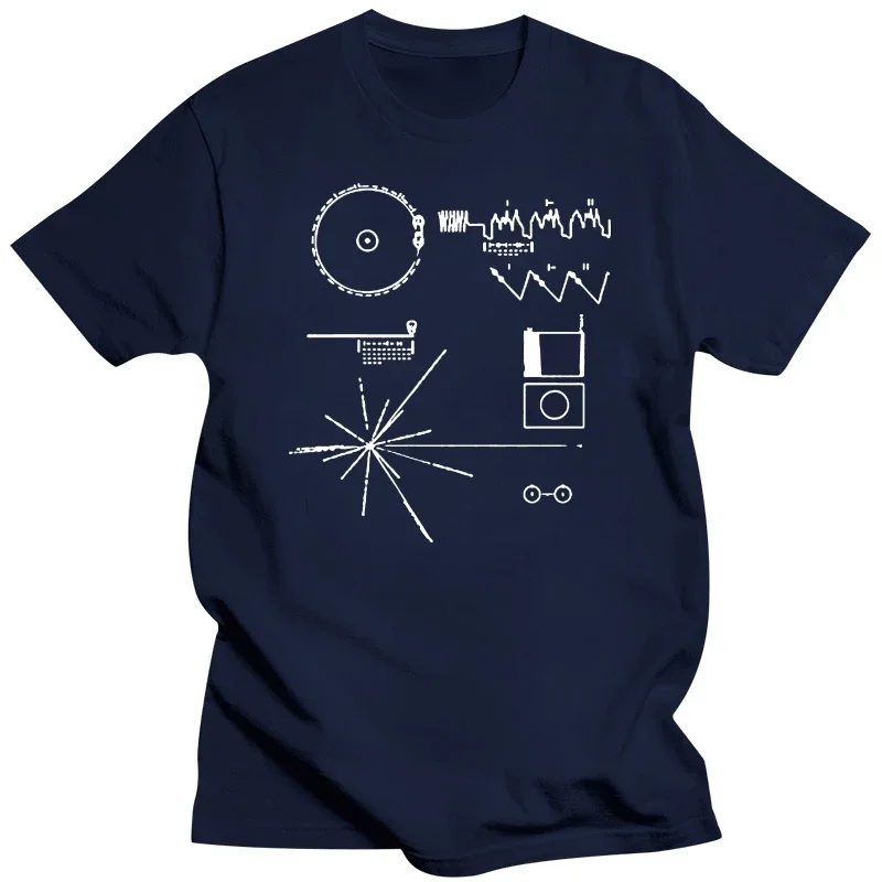 Voyager Golden Record Carl Sagan Funny Men Cotton Sunlight T-Shirt  Printed T-shirt crew neck casual T-shirt  men clothing