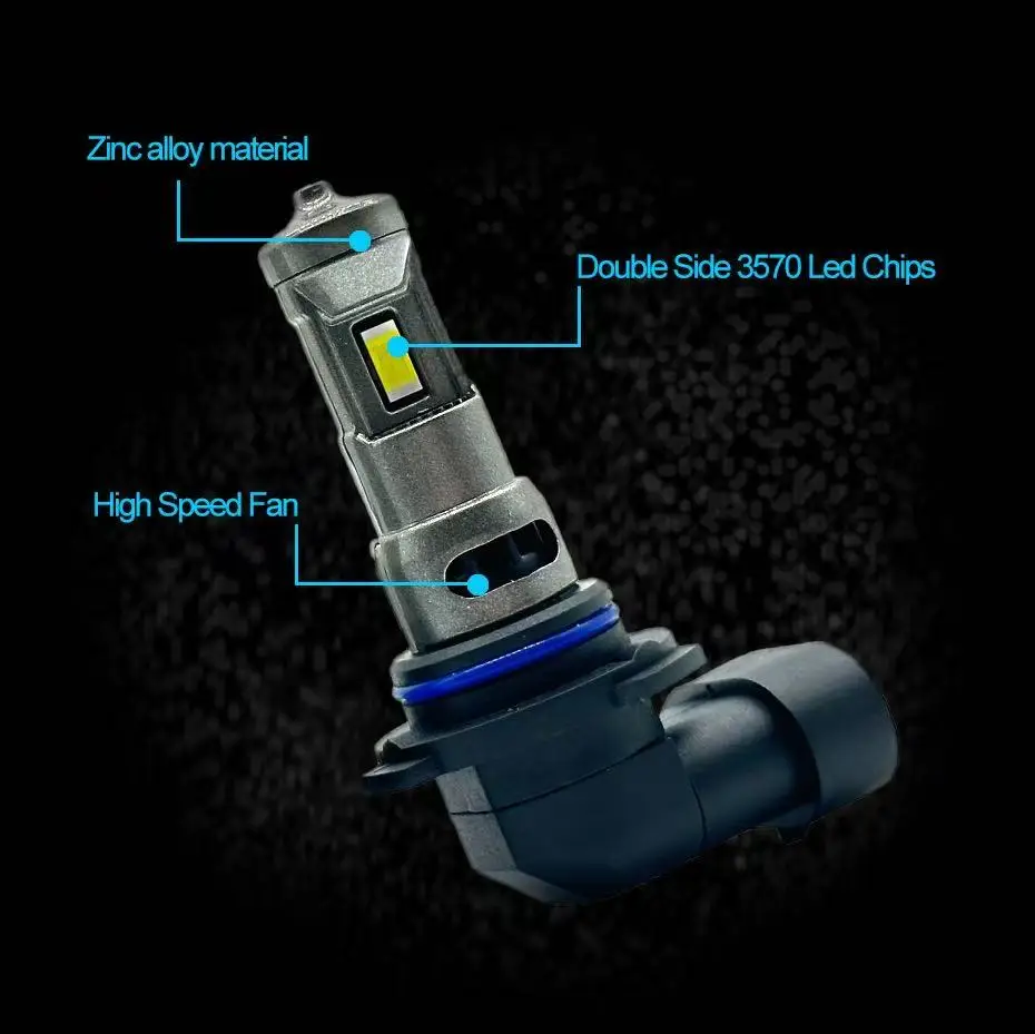 H19 LED المصابيح الأمامية H4 H7 H18 H11 9005 9006 HB3 HB4 سيارة الضباب مصباح 12 فولت 6000 كيلو مصباح سيارة 2 قطعة
