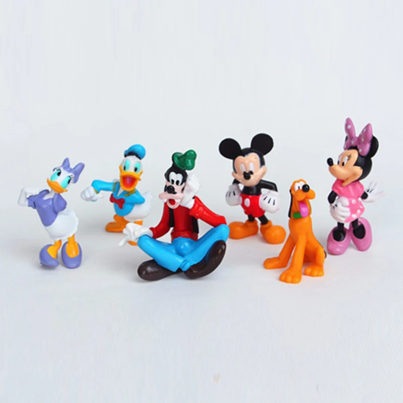 Disney 6 pcs/lot 7-9 cm Mickey Mouse Clubhouse  Action set Duck PVC  dolls girls Toy Figures