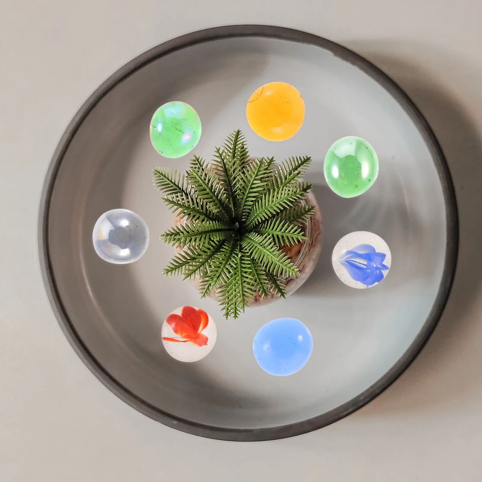 

100Pcs Mixed Glass Gems Mini Flat Bottom Vase Filler Decorative Stones for Craft Projects Home Decor Wedding Birthday Party