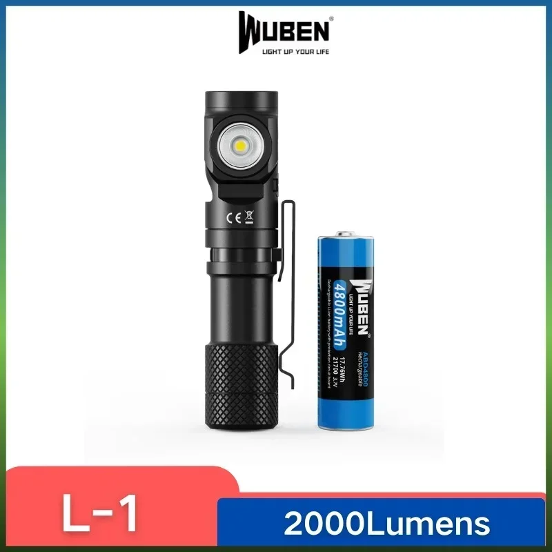 WUBEN L1 L1 Dual Light Sources Flashlight Pre-sale 2000Lumens Rechargeable Wih Power Bank Include 4800mAh Battery