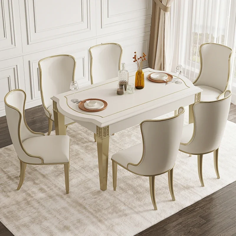 Household Waterproof Dining Table Nordic Rectangle Luxury Storage Dining Table Mobile Floor Escritorios De Ordenador Decoration