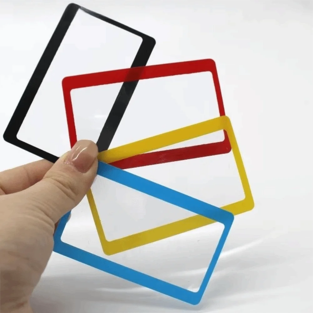 10pcs 3X Magnification Magnifying Glass Square Lens Pocket Size Card Magnifier Flat Clear Pocket Magnifier Labels