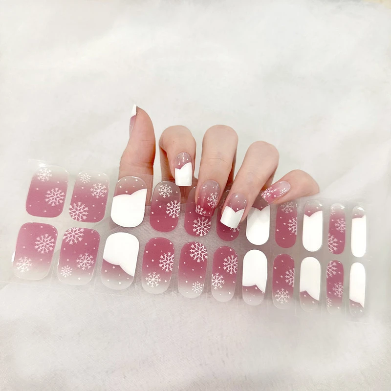 Pegatina 3D navideña para manicura, Parche de uñas de Gel semicurado, adhesivo deslizante, accesorios de manicura DIY para mujer, lámpara UV, moda