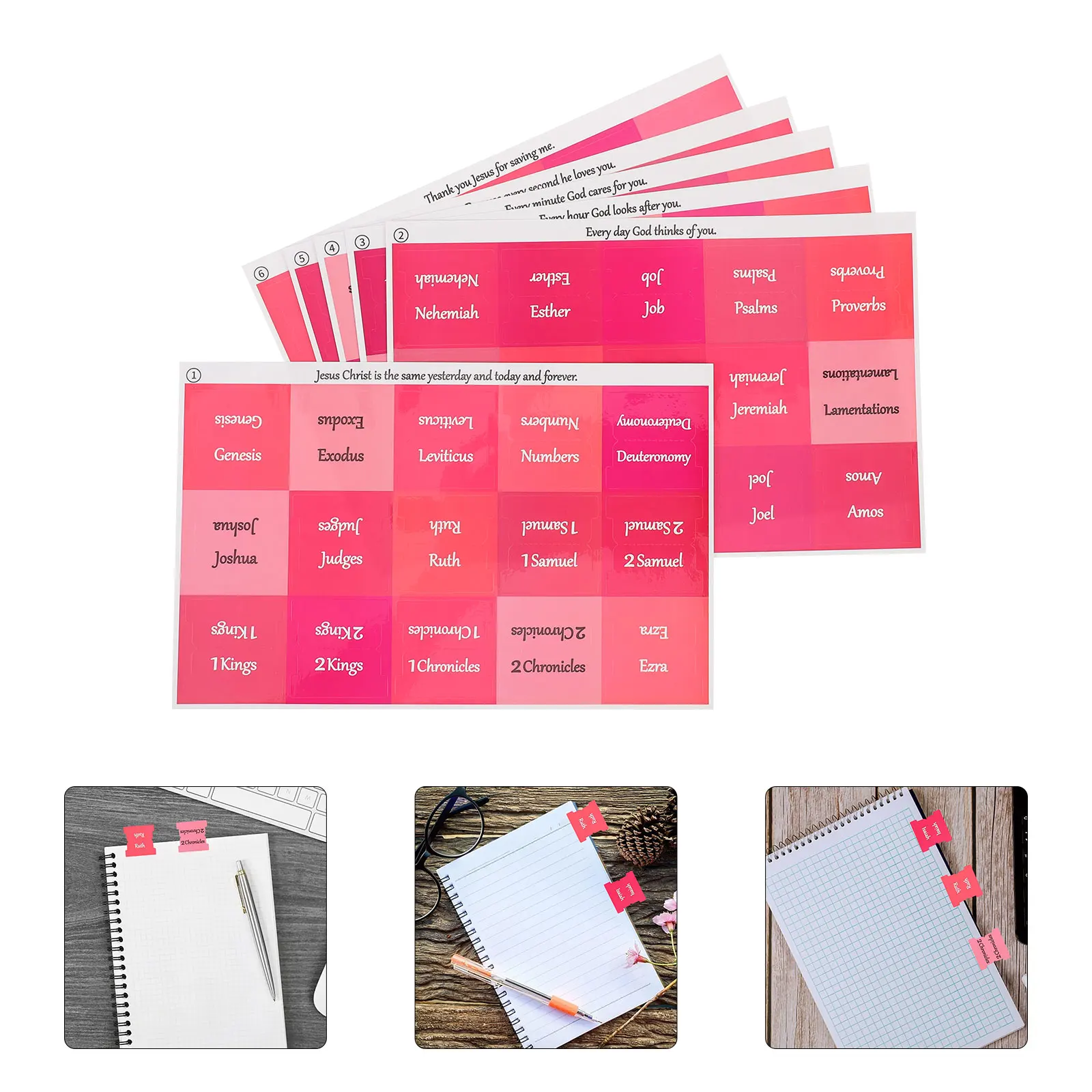 1pcs 6 Sheets Waterproof Label Stickers Vintage Page Markers Book Planner Month Tabs Adhesive Memo Tabs For School