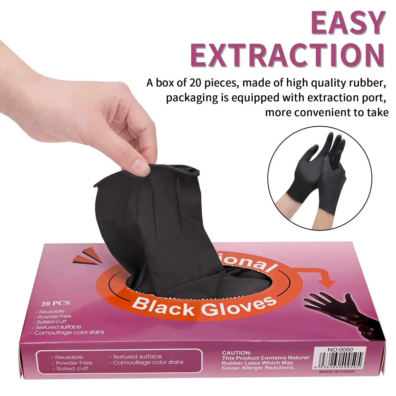 Salon Hairdressing Hair Colouring Rubber Gloves Set Durable Reusable Durable Non-Slip Dying Hair Styling Elasticity Gloves Tool