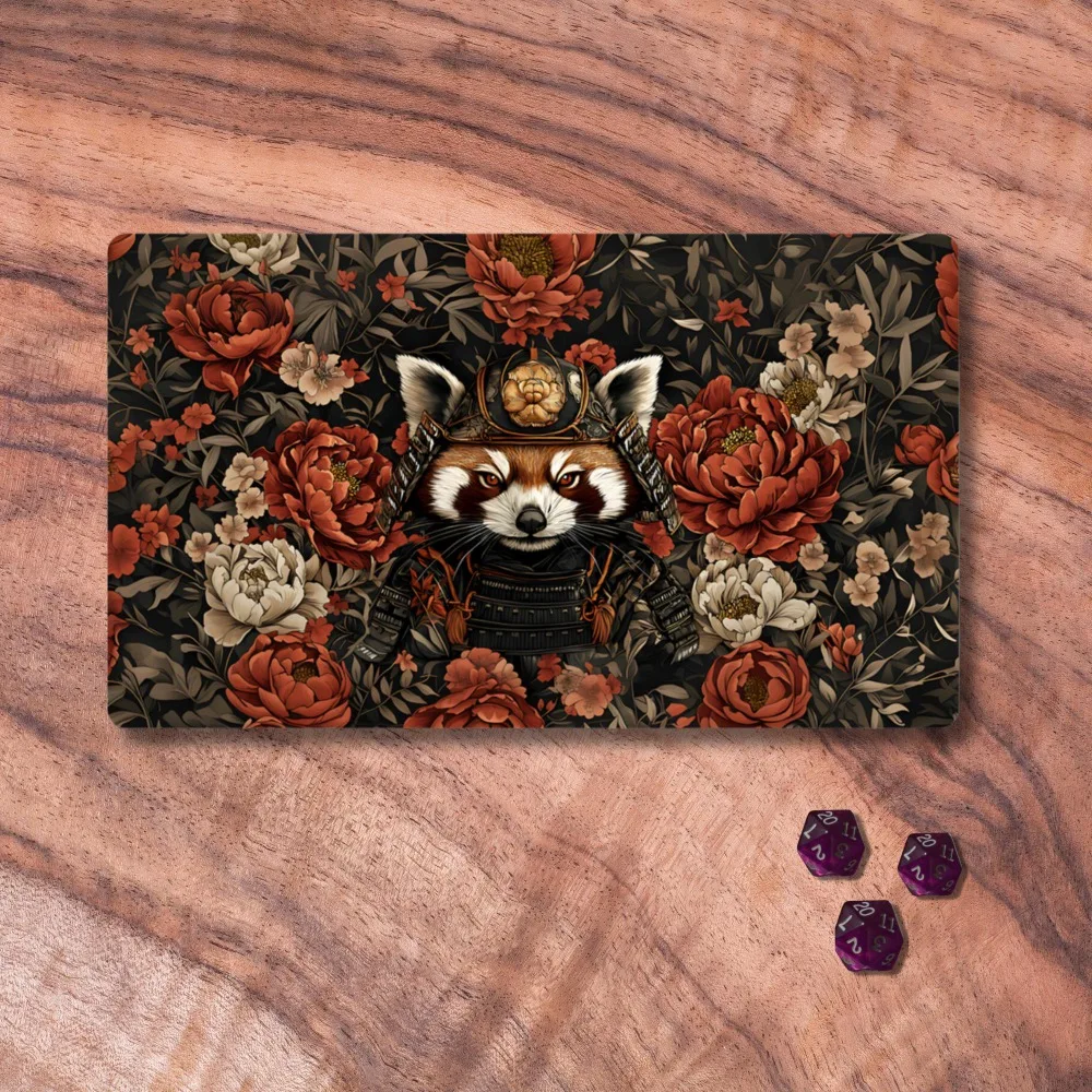TCG Playmat with or without zones, Red Panda Themed TCG Playmat, Unofficial CCGPlaymat, Trading Card Game Accessories