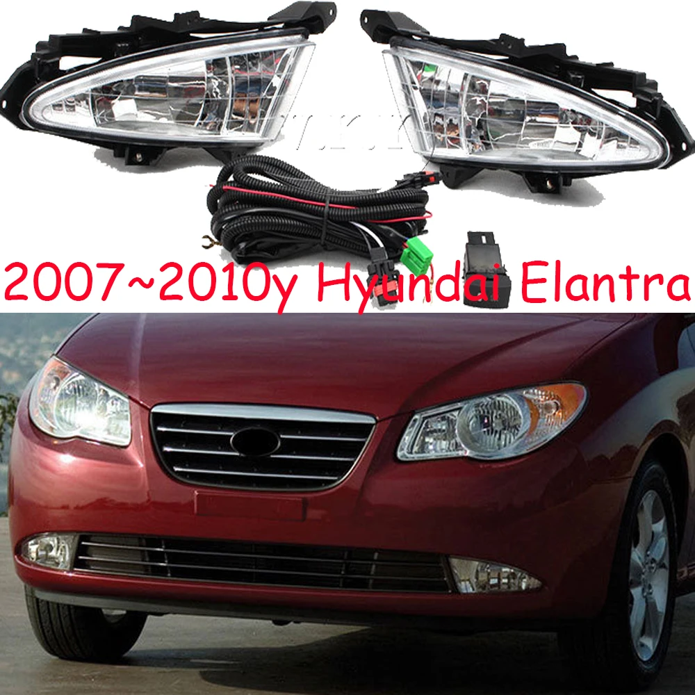 

1set car bumper headlight for Hyundai Elantra fog light 2007~2010y halogen bulb 4300K Wire of hanress Headlamp Elantra fog lamp