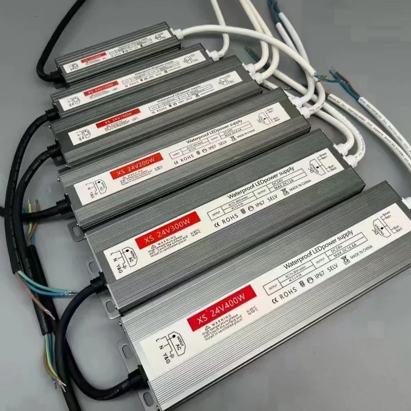 في الهواء الطلق مقاوم للماء IP67 مصباح الإضاءة محولات AC180-265V إلى تيار مستمر 12 فولت 24 فولت LED سائق التيار الكهربائي 60 واط 100 واط 150 واط 200 واط 300 واط 600 واط
