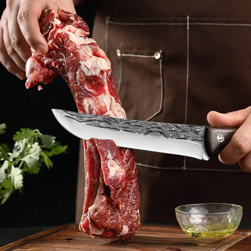 Forged Slaughter Boning Knife Stainless Steel Meat Cutting Knife Butcher Knife Handmade Slicing Cleaver Fish Knife Fillet Knife