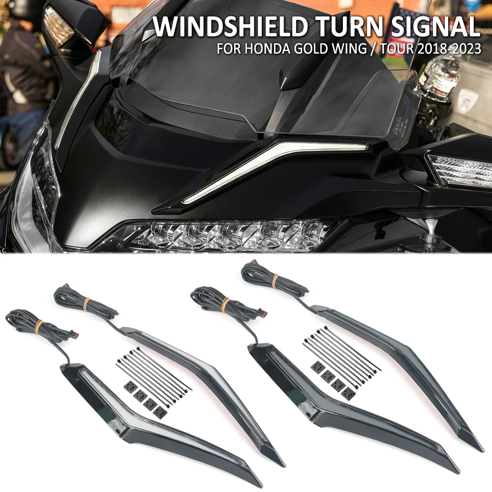 

Для Honda Gold Wing GL 1800 GL1800 Tour DCT подушка безопасности 2018-2023 мотоцикл Strike отделка ветрового стекла лампа указателя поворота Светодиодная лампа