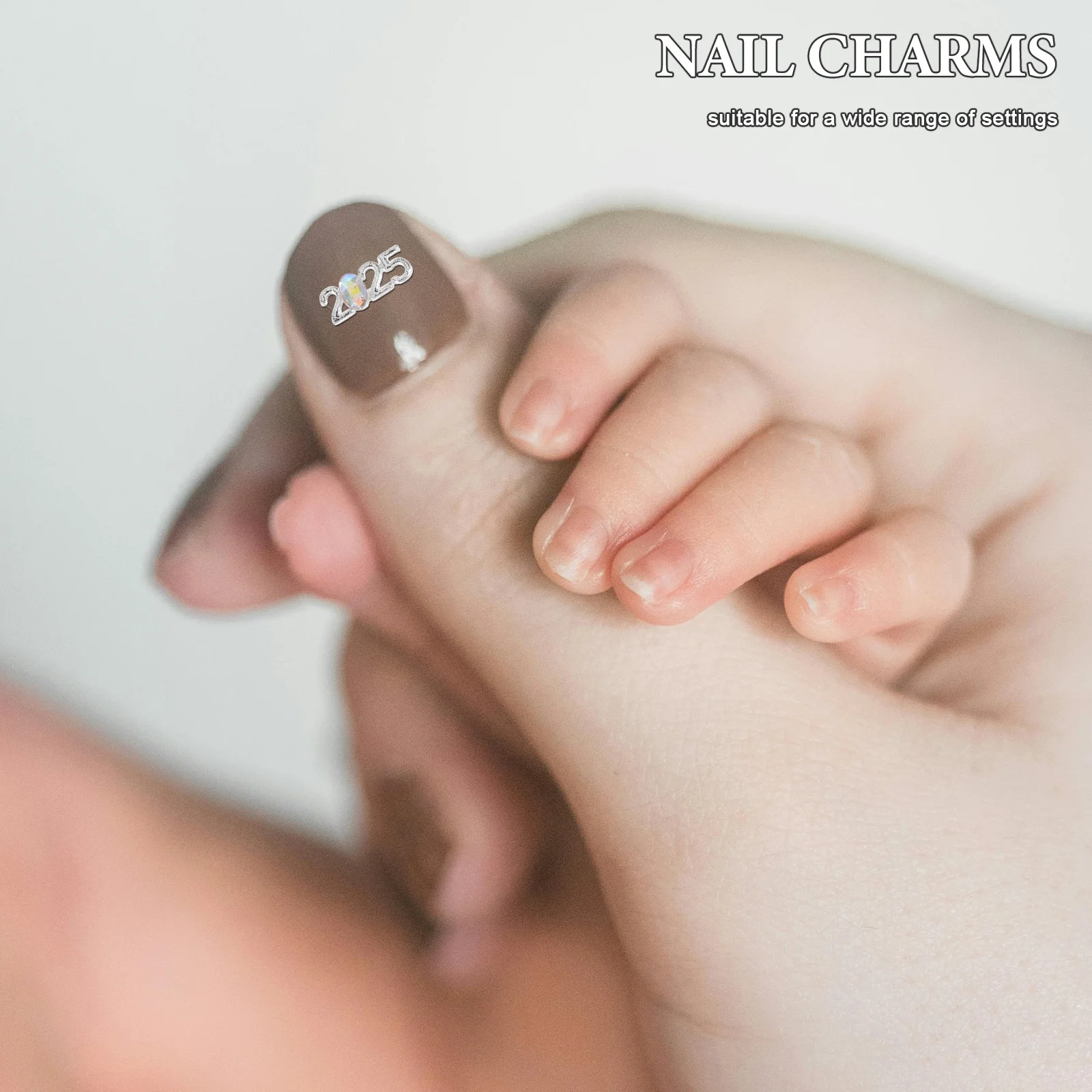 

30Pcs 2025 Silver Metal Alloy Nail Charms Rhinestones Number DIY Nail Art Decorations for Acrylic Nails Crystal Jewels Glitter