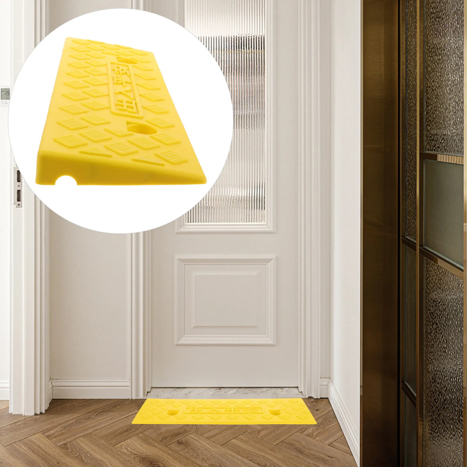 

Rubber Threshold Ramp Portable Non-Slip Sweeping Robot Ramp for Home Indoor Entry Door Transitioning Mat Durable