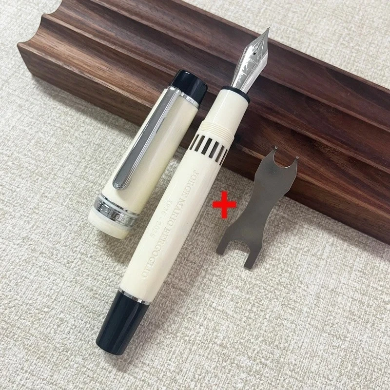 

With Wrench! WingSung Large 930 Resin Piston Fountain Pen No.9 Iraurita Nib Gold/Silver Clip Business Student Writing Gift Pen
