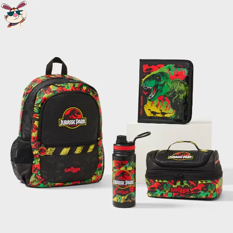 

Schoolbag Australia Smiggle Dinosaur Large Capacity Backpack Children Lunch Box Pencil Box Water Cup Meal Bag New Semester Gift