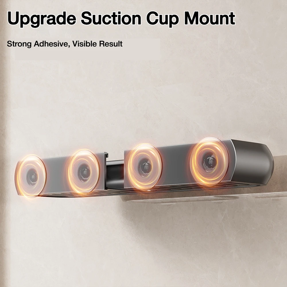 Traceless Sticker Installation Bathroom Shelf Shampoo Soap Holder Shower Tray Detachable Aluminum Shower Shelf U-Shaped Rack