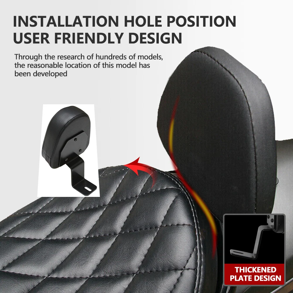 Motorcycle Front Driver Backrest Rider Back Cushion PU Leather Pad For Honda Rebel 300 500 CMX300 CMX500 2017-2022