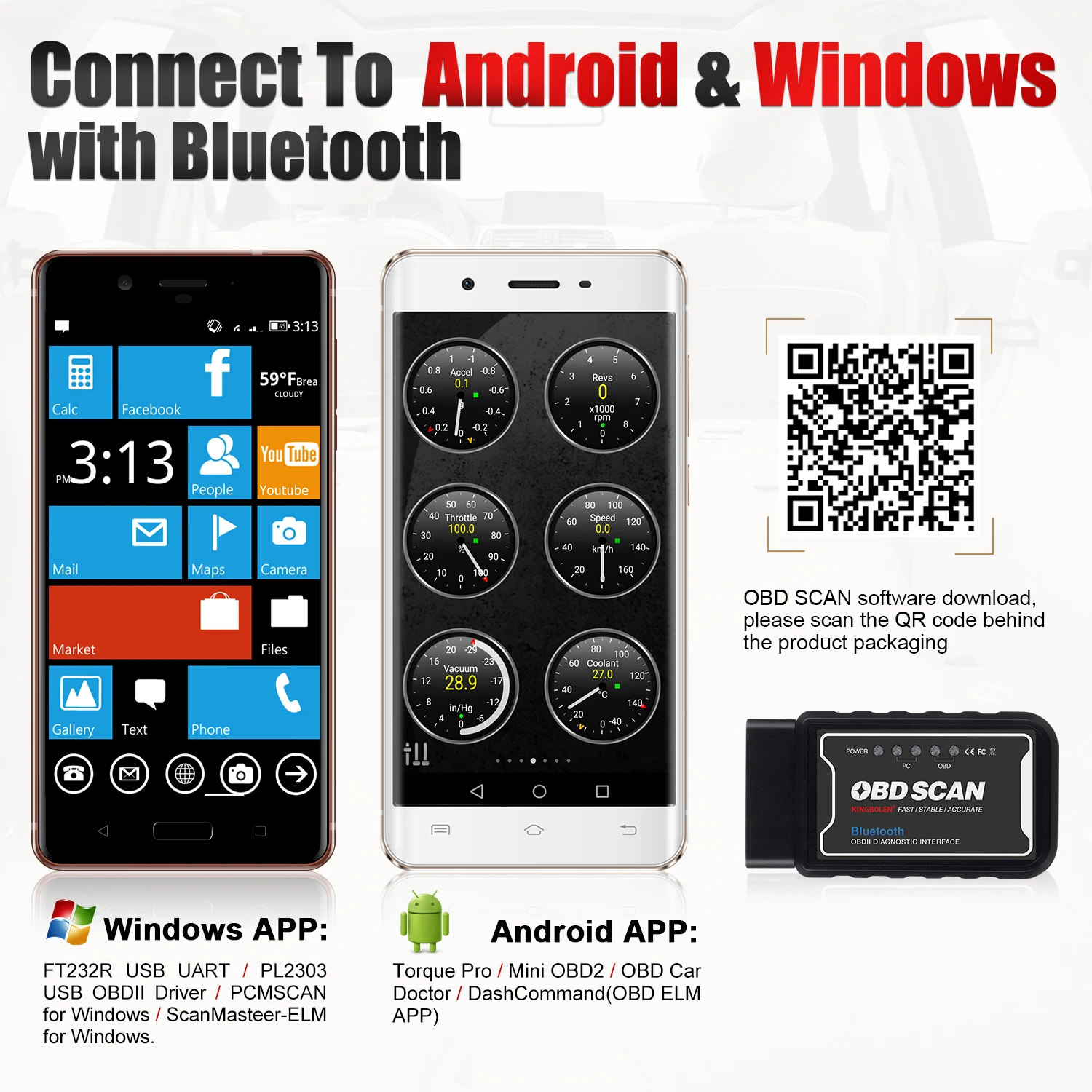 KINGBOLEN ELM327 بلوتوث V1.5 PIC18F25K80 رقاقة Obd2 الماسح الضوئي رمز القارئ أداة تشخيص السيارة المسح التلقائي لنظام أندرويد ويندوز