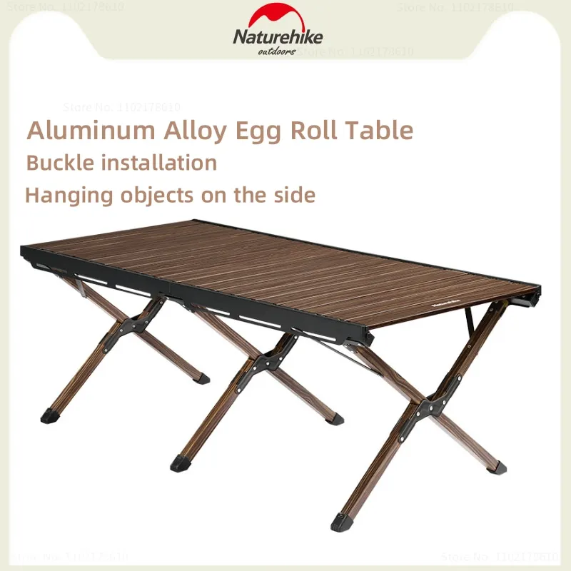 Naturehike Aluminum Alloy Folding Table Outdoor Portable Egg Roll Table Lightweight Camping Barbecue Table Furniture Equipment