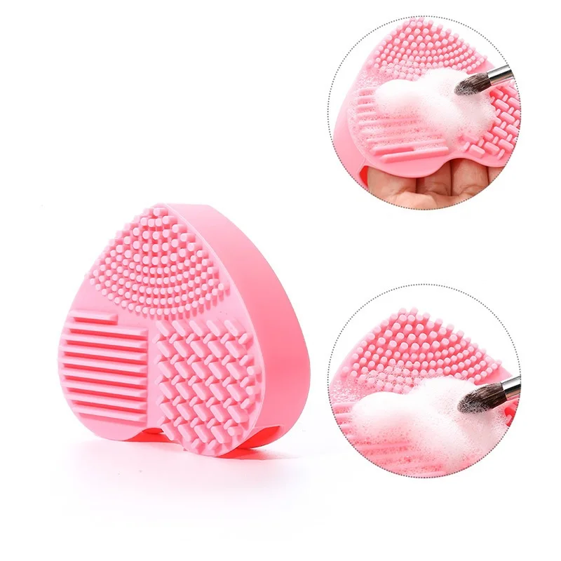 1pc Heart Shape Makeup Brush Cleaner Silicone Brush Washer Makeup Brush Cleaning Tool Brush Clean Bowl Brush Washing Tool