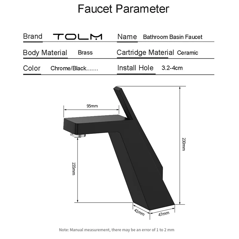 Tolm torneira da bacia de água fria e quente torneira do banheiro bacia toque mixer sink tap cuba para pia do banheiro misturador preto