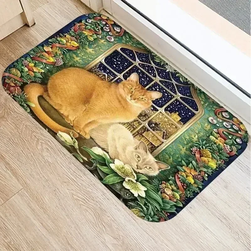 Cute Cat Pet Pattern Non-slip Carpet Shop Bathroom Decoration Door Mat Indoor Kitchen Living Room Floor Mat Home Decoration