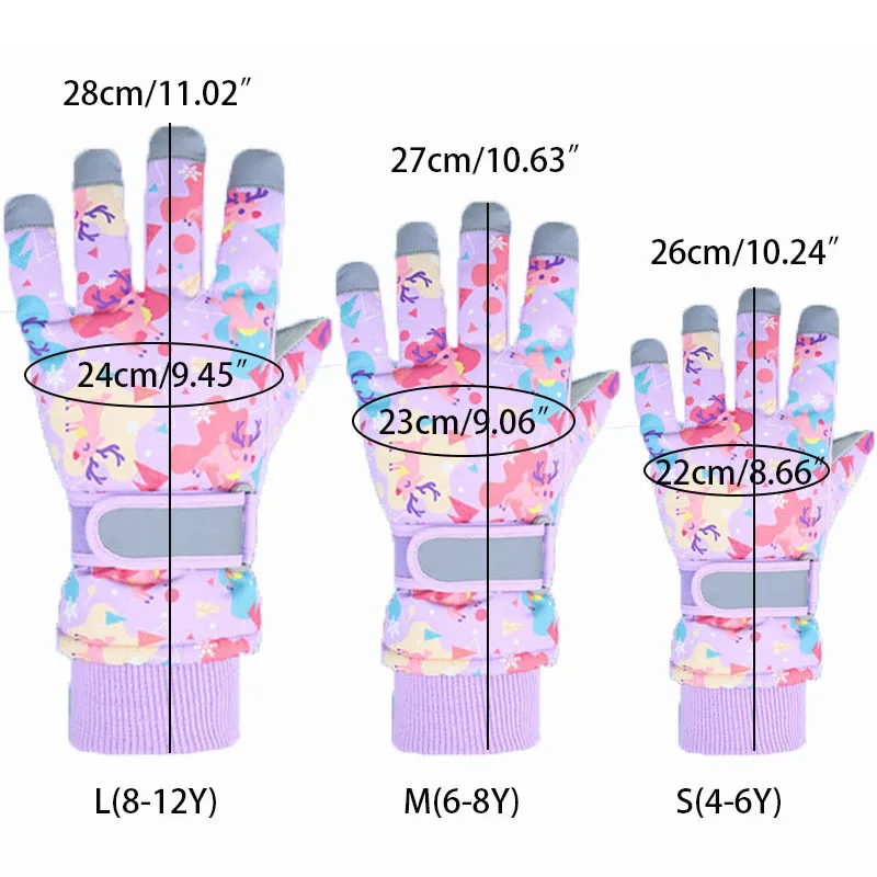 Kinder Skifahren Handschuhe für Jungen Mädchen Winter Plüsch Verdicken Ski Handschuh Anti-Rutsch Wasserdichte Radfahren Fäustlinge Kinder Zubehör