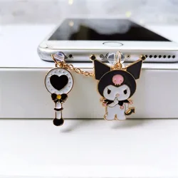 MINISO Kuromi metalowa wtyczka przeciwpyłowa do telefonu iPhone Samsung Xiaomi Huawei Type C Android ładująca ochraniacze portów na pył