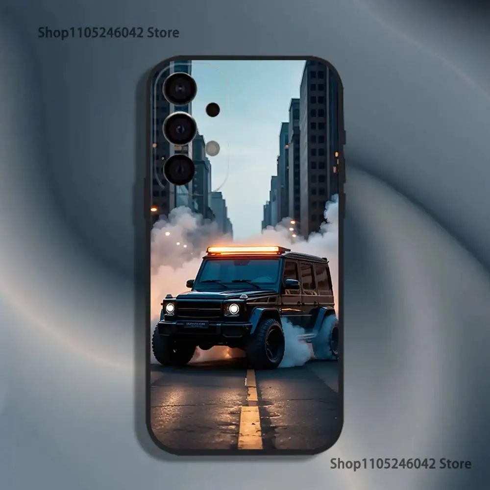 حافظة هاتف سامسونج M-Mer-ced-es-S G لهاتف سامسونج S25، S24، S21، S22، S23، S30، Ultra، S20، Plus، Fe، Lite، 5G غطاء أسود