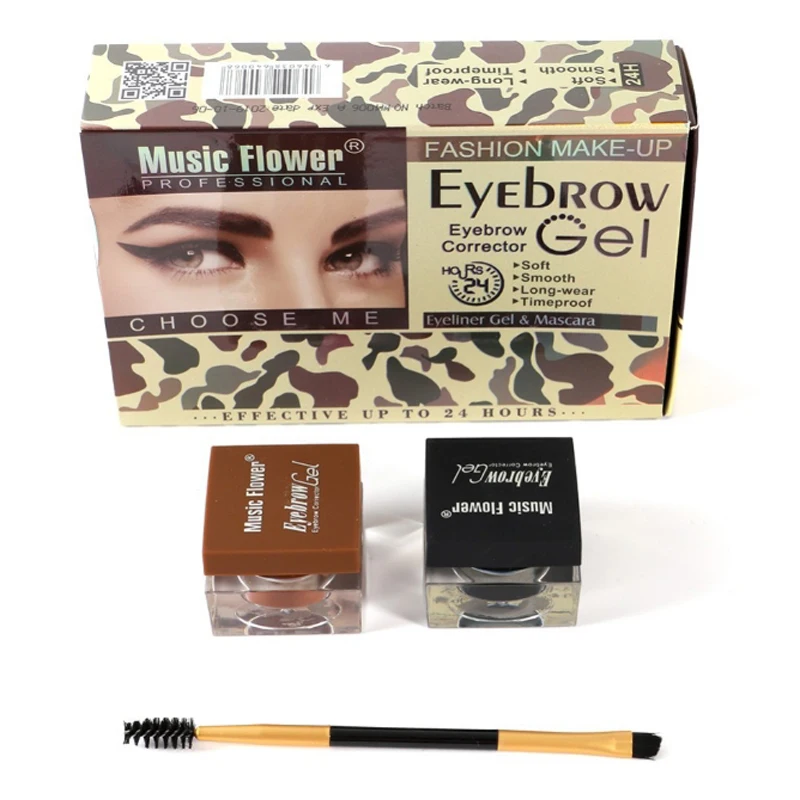 Matte Eyeliner Eyebrow Cream Gel Waterproof Long Lasting Contouring Brown Black Brow Cream Wild Eyes Brow liner Cream With Brush