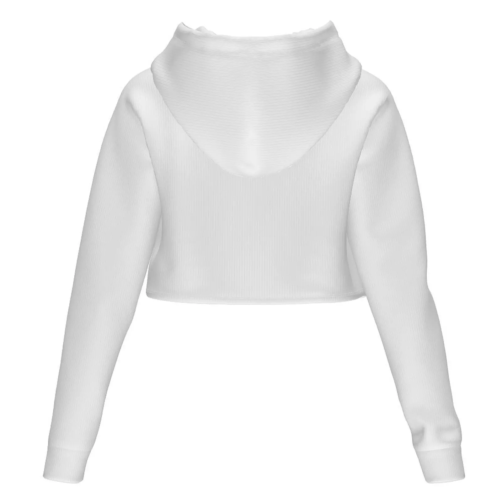 بلوفر نسائي قصير بغطاء للرأس مطبوع عليه BBC فقط، بلوفر قصير بأكمام طويلة #3