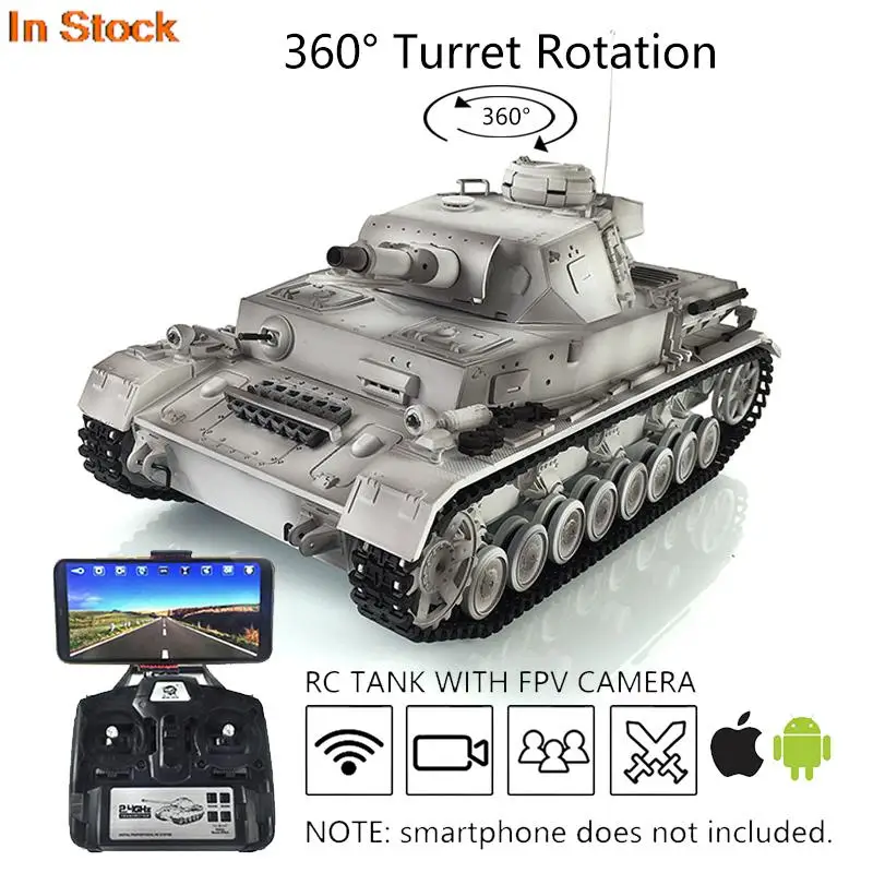 1/16 Heng Long Snow 7.0 Pro Ver FPV Panzer IV F RTR RC Tank Toucan Remote Control 3858 Metal Wheels TH17394-SMT8