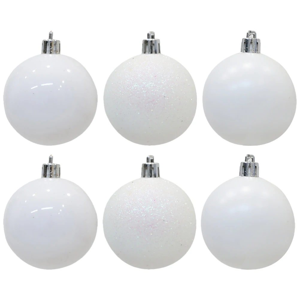 

6Pcs Christmas Balls Hanging Ornaments Plastic Decorative Xmas Tree Balls for Party Fireplace Window Decorations