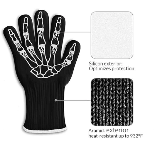 Heat Resistant Gloves  Protective Gloves Withstand Heat Up   Use As Oven  Heat Resistant Gloves for Grilling