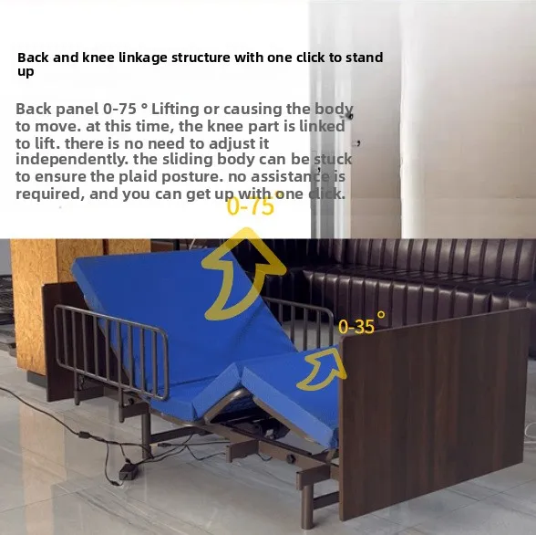 الراقية أثاث المستشفى سرير كهربائي ذو وظيفتين إطار حديد قابل للإزالة تفكيك الجمعية متعددة الوظائف رعاية المسنين #4